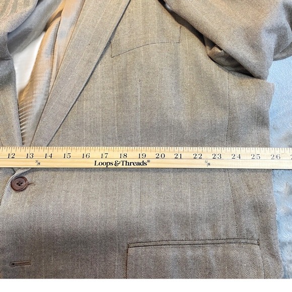 Ralph Lauren Dillard's Herringbone Silk Blazer 52R Light Brown Men's Sport Coat - Picture 12 of 13